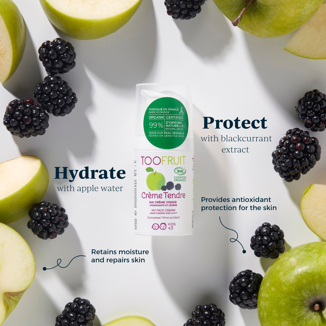a bottle of toofruit creme tendre and its ingredients and properties