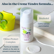 a bottle of toofruit creme tendre and its texture