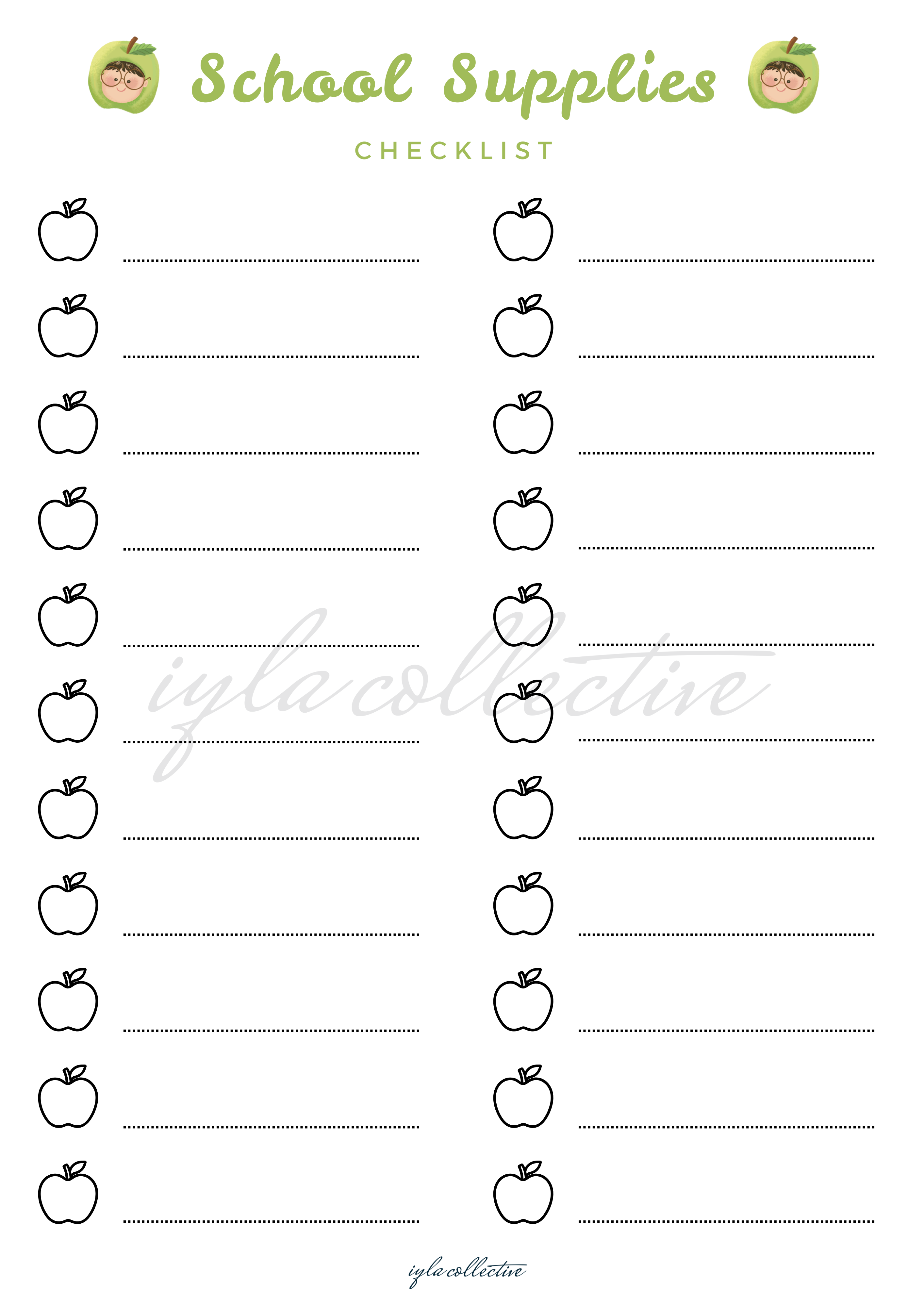 Back To School Checklist (Kids)