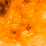 Close-up of amber crystal-like structures