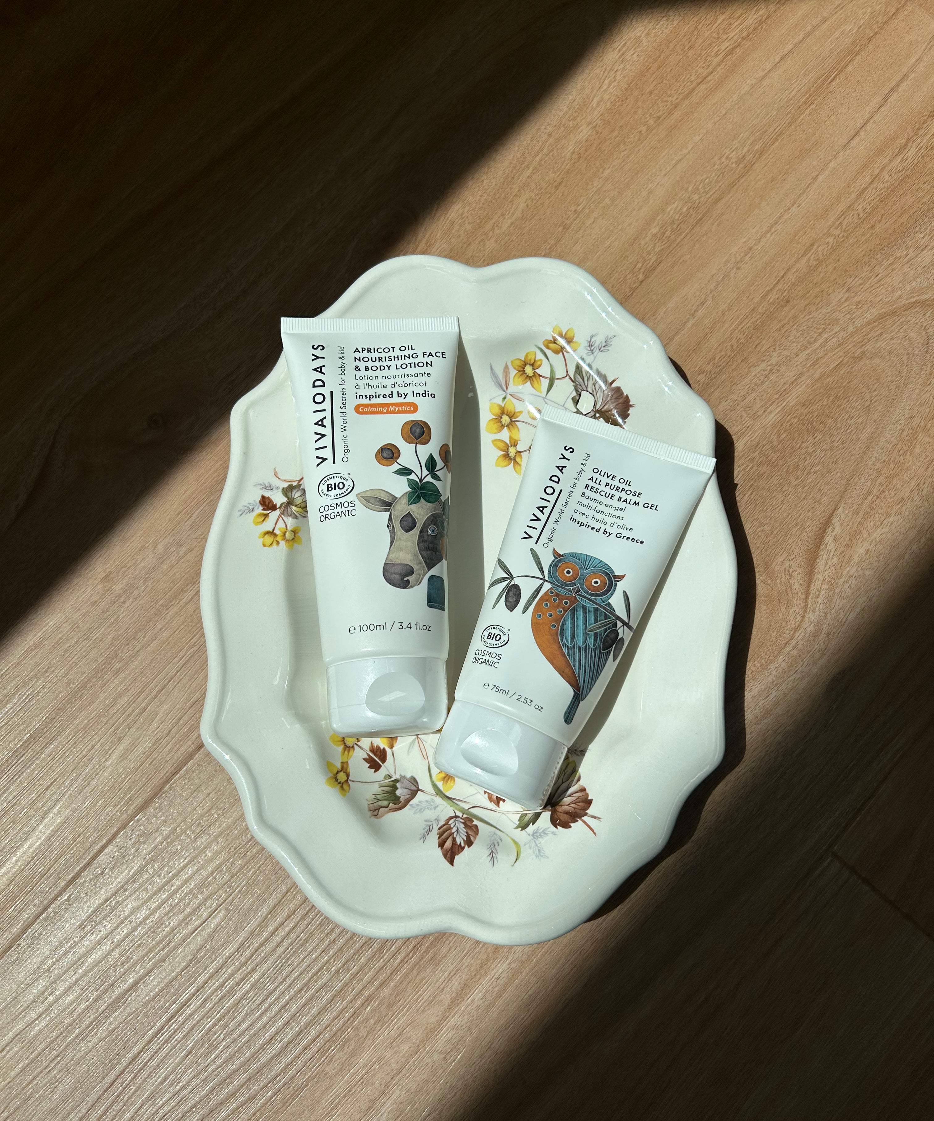 vivaiodays rescue balm and apricot oil lotion