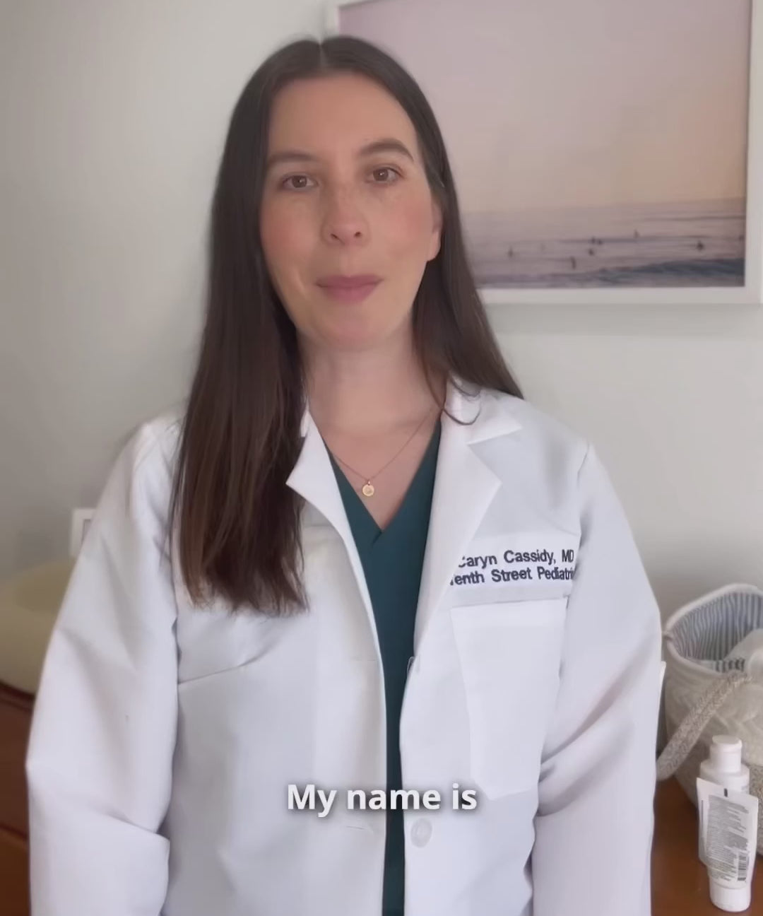 a video of a pediatrician talking about using vivaiodays olive and caper soothing balm gel on her baby