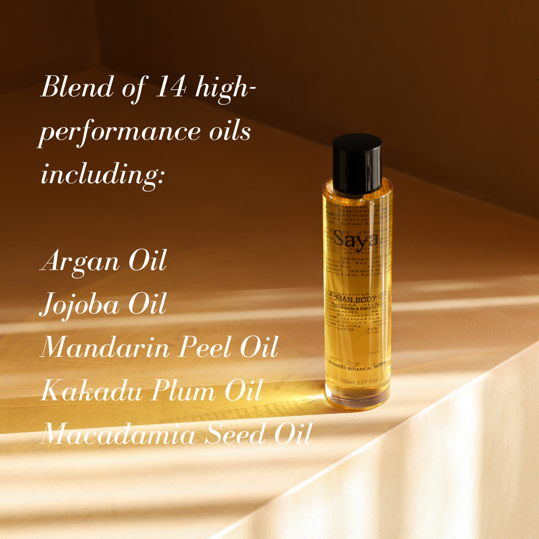 types of oils in saya argan body oil
