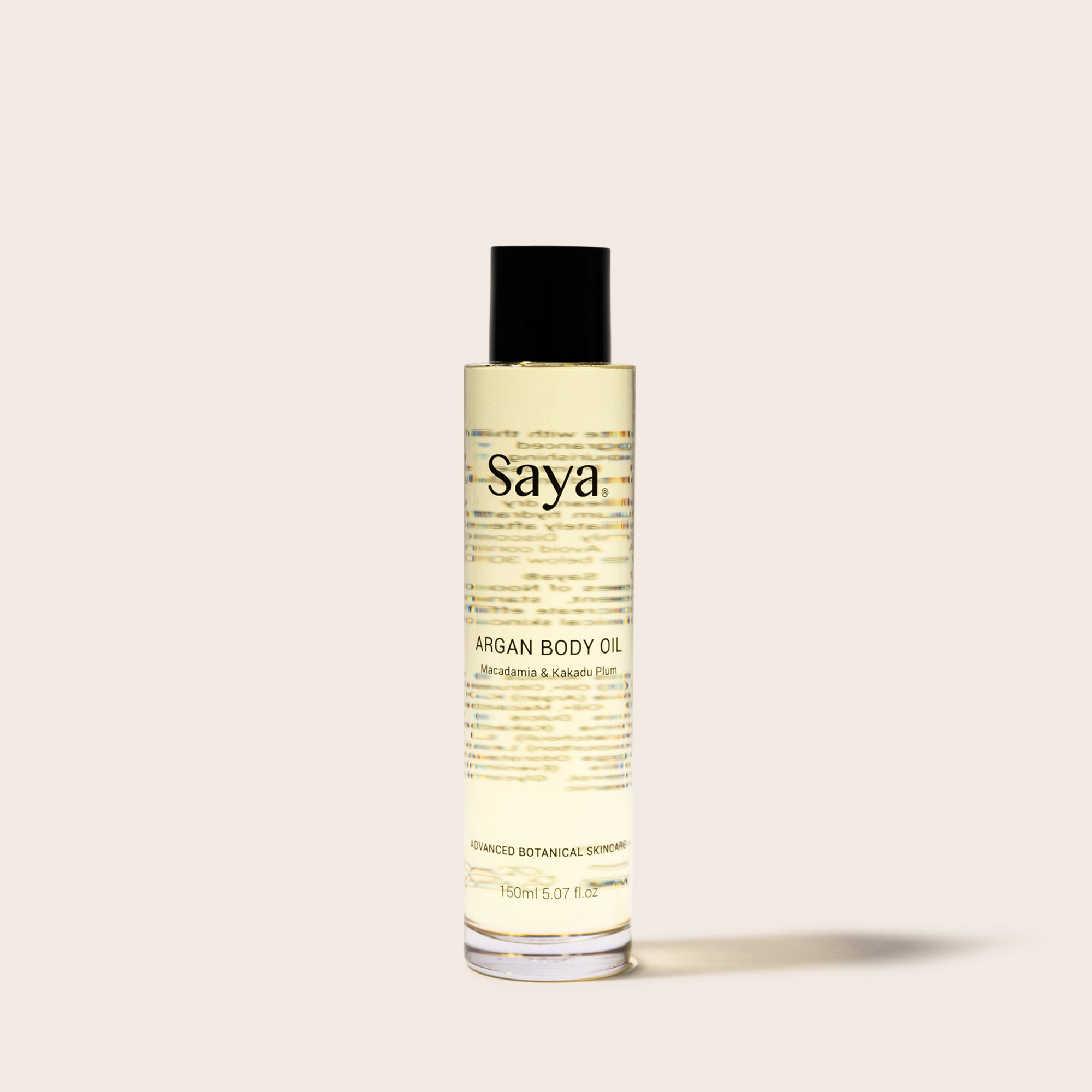 a bottle of saya argan body oil