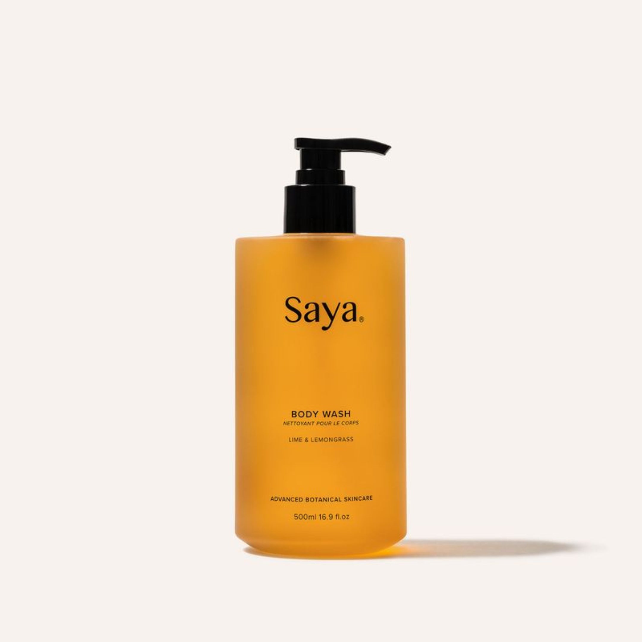 a bottle of saya body wash