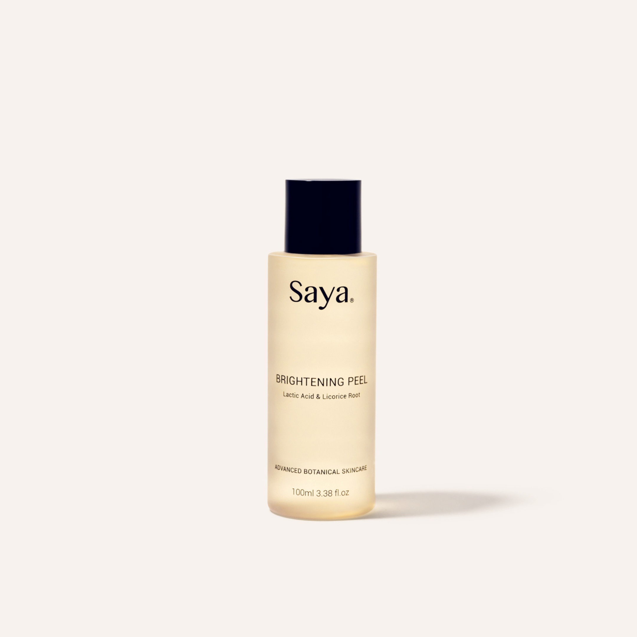 a bottle of saya brightening peel