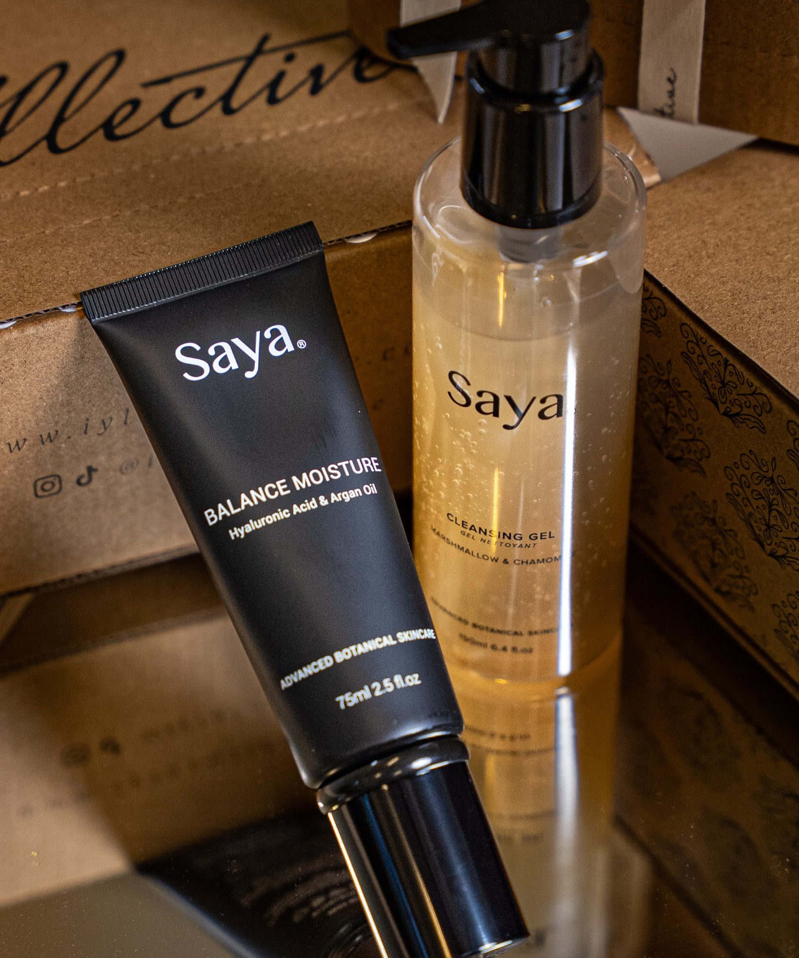 saya cleansing gel and saya balance moisture for daily routine