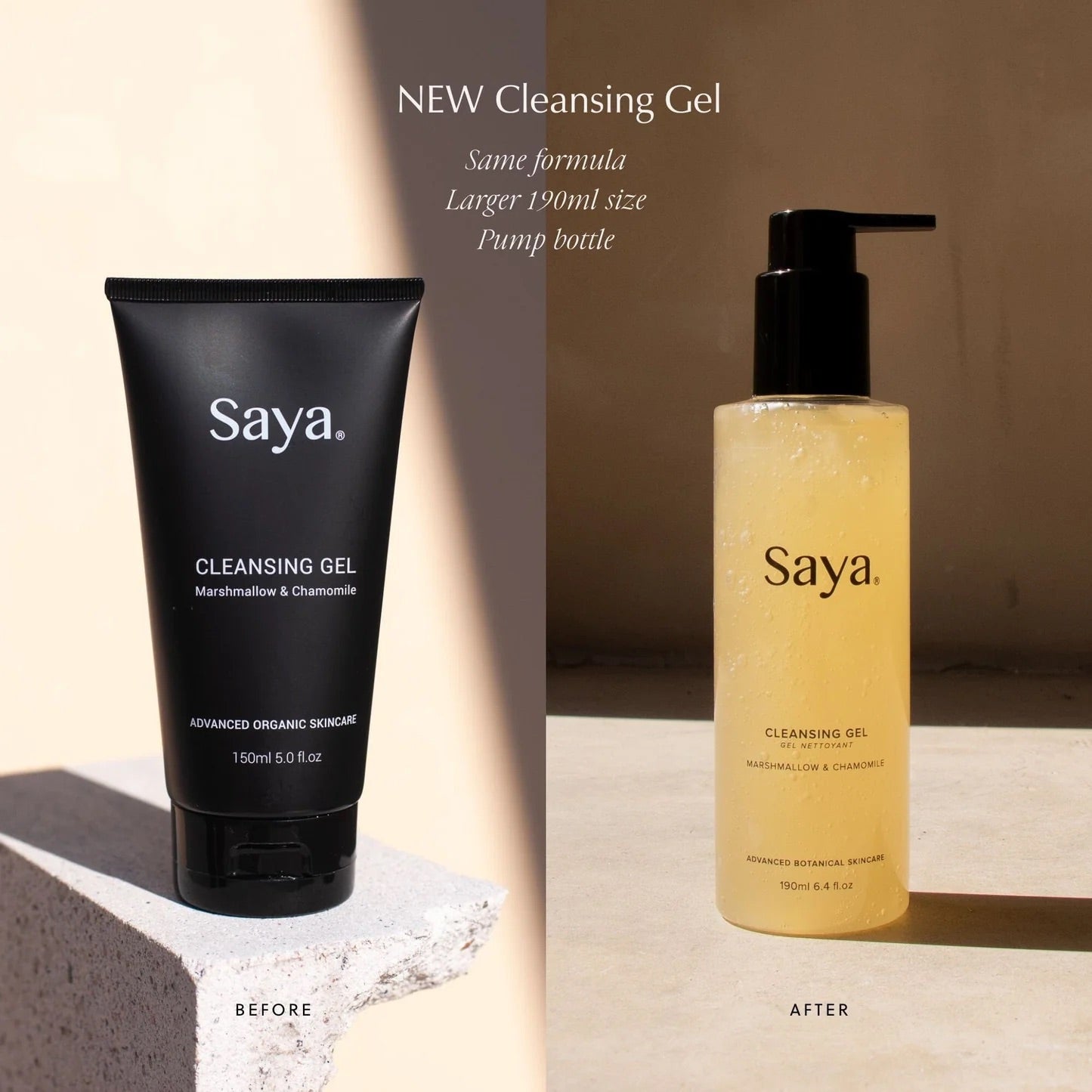 new and old saya cleansing gel