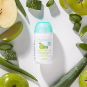 a bottle of toofruit apple aloe vera deodorant