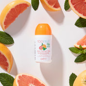 a bottle of toofruit grapefruit and mint deodorant 
