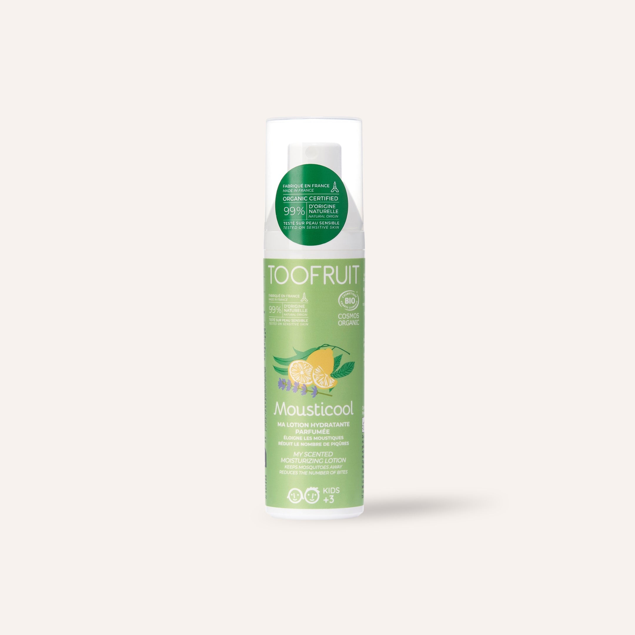 a bottle of mousticool lotion