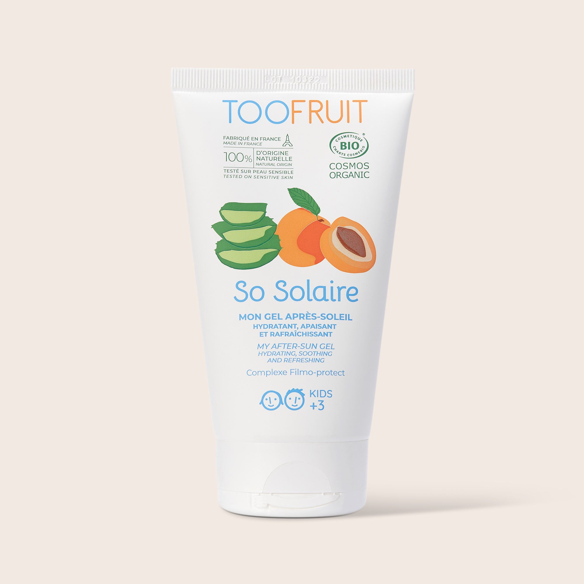 a tube of toofruit after sun gel