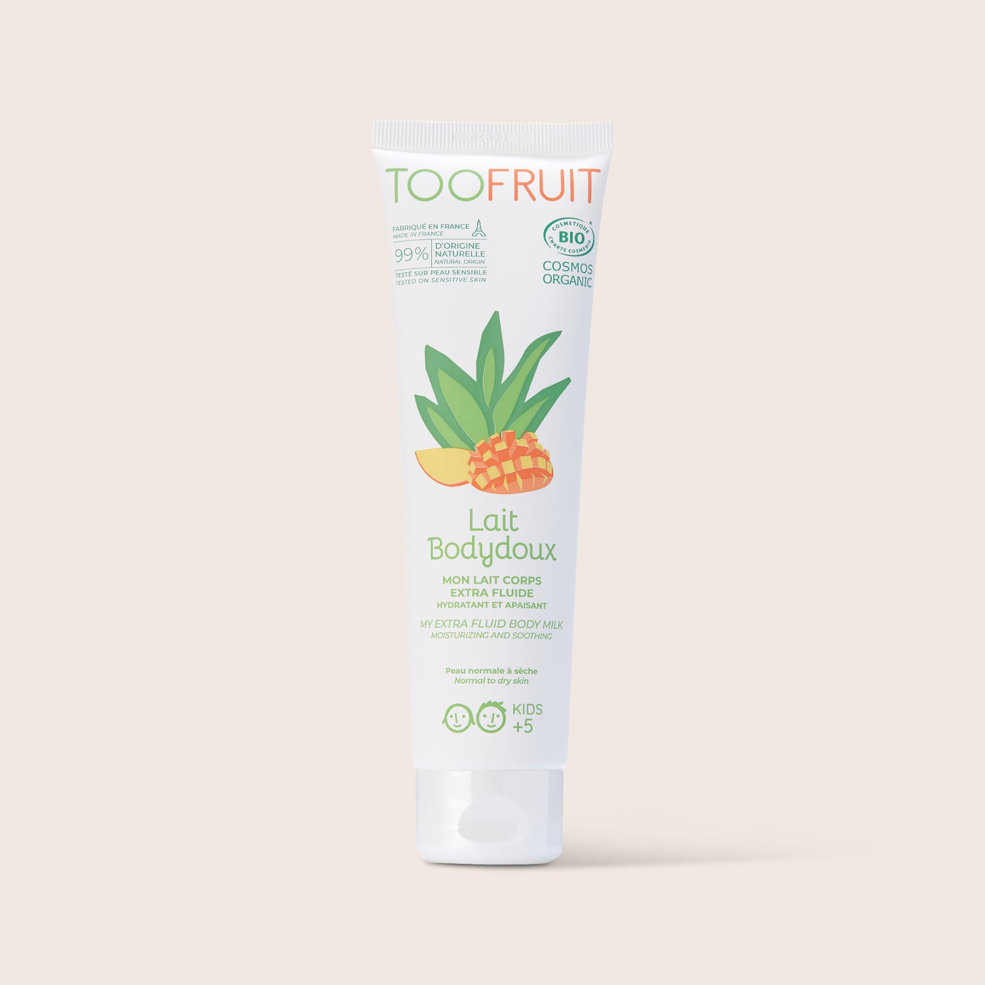 a tube of toofruit-lait-bodydoux
