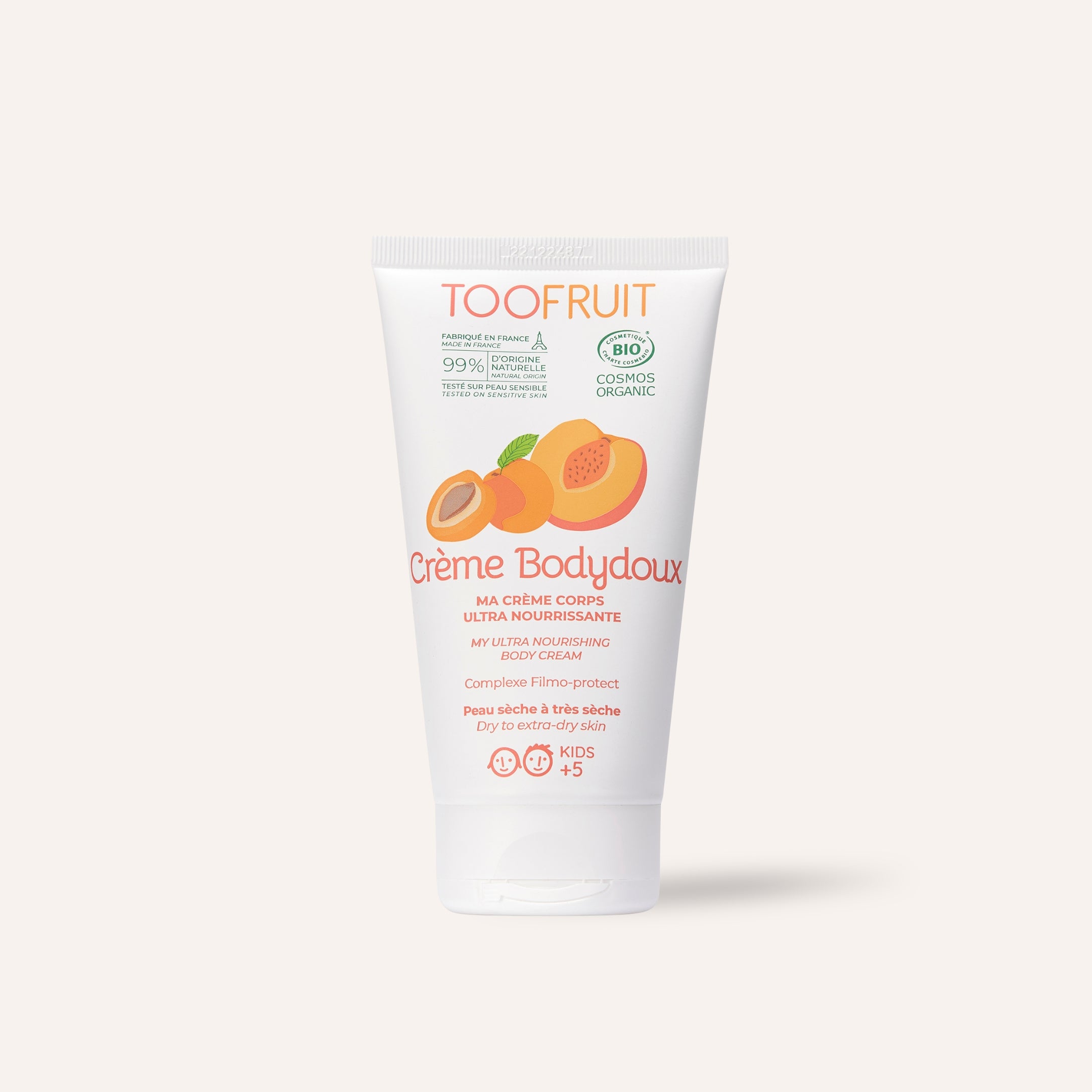 a tube of toofruit creme bodydoux