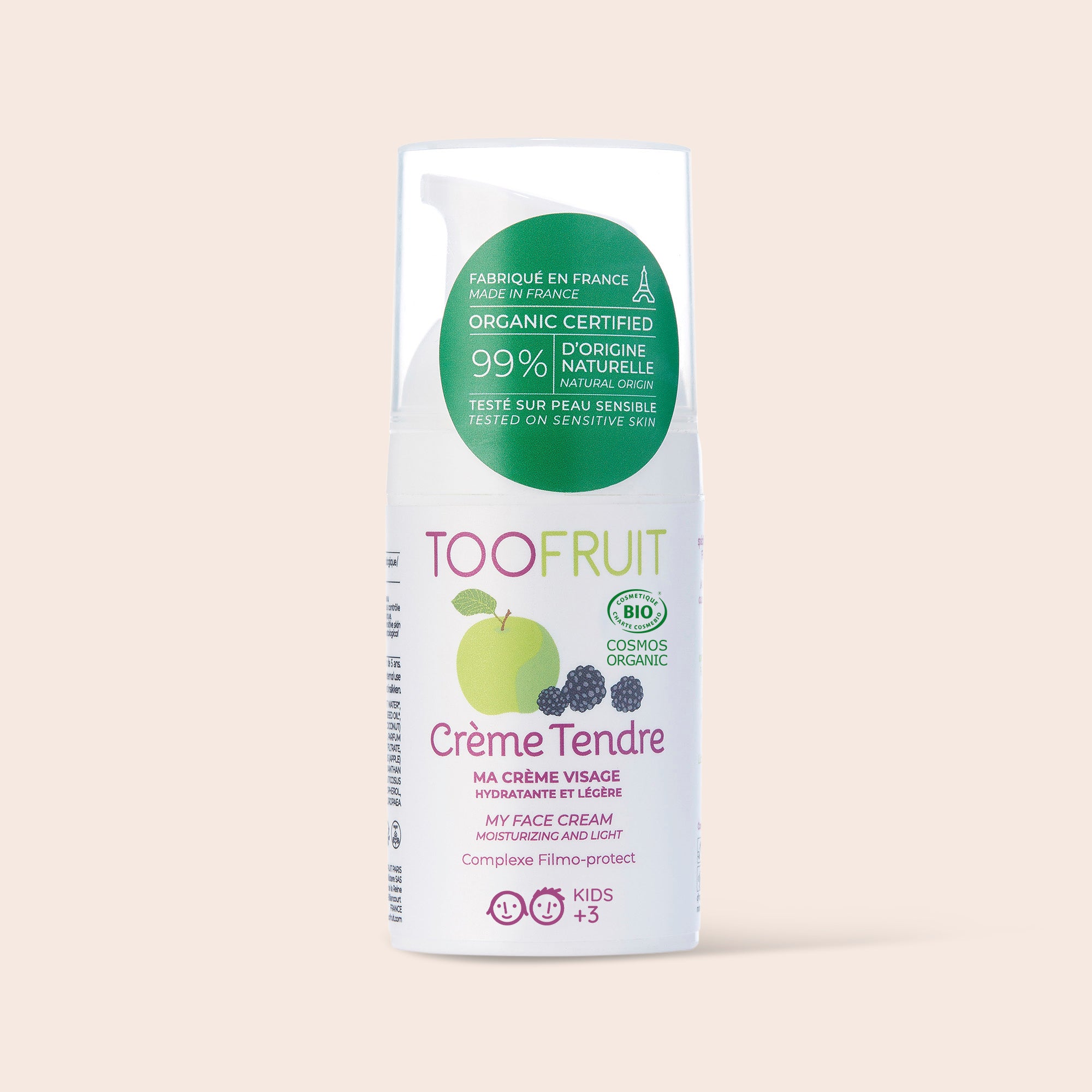 a bottle of toofruit creme tendre