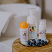 toofruit douce mousse face wash, grapefruit-mint deodorant and so cool face gel