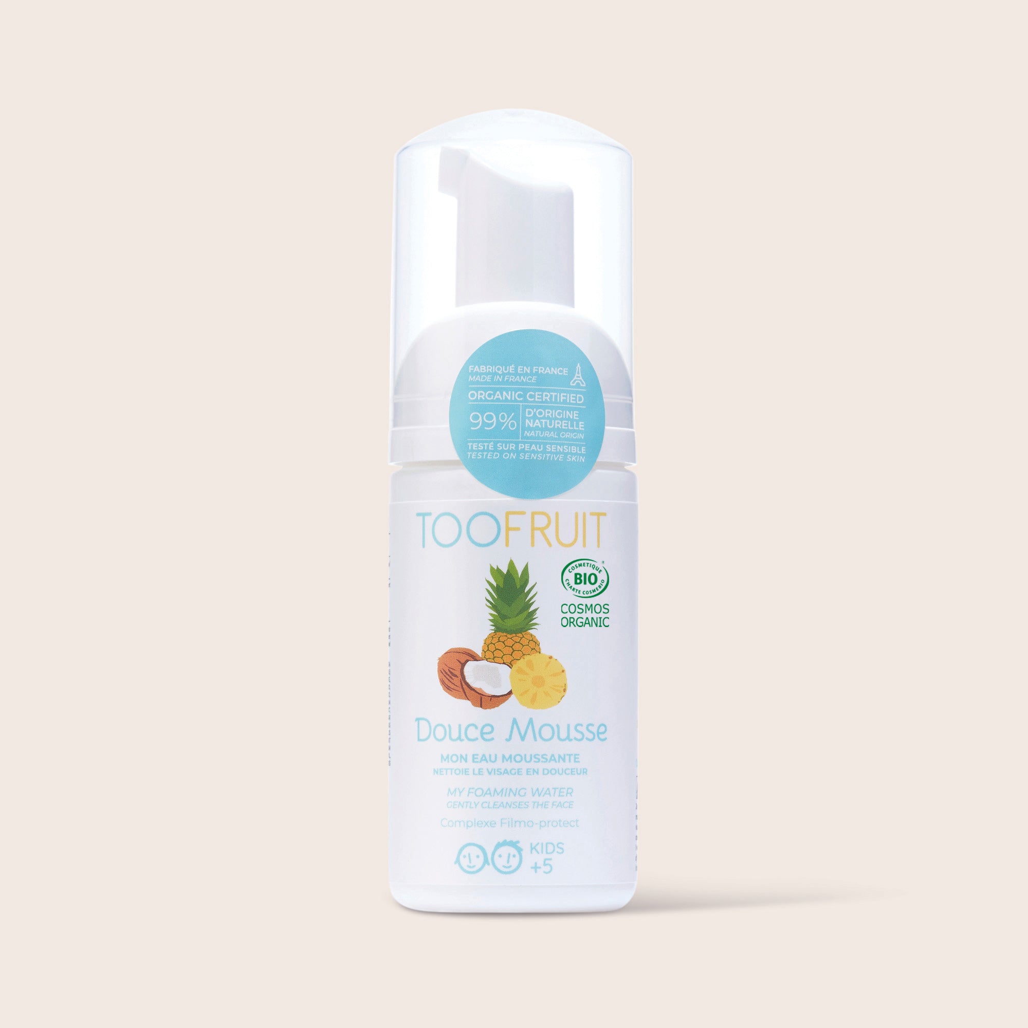 a bottle of toofruit douce mousse