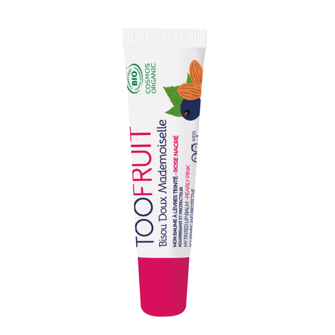 a tube of toofruit tinted lip balm