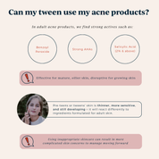 common ingredients in adult acne products unsuitable for tweens