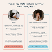 comparison chart of washing face with water or cleanser