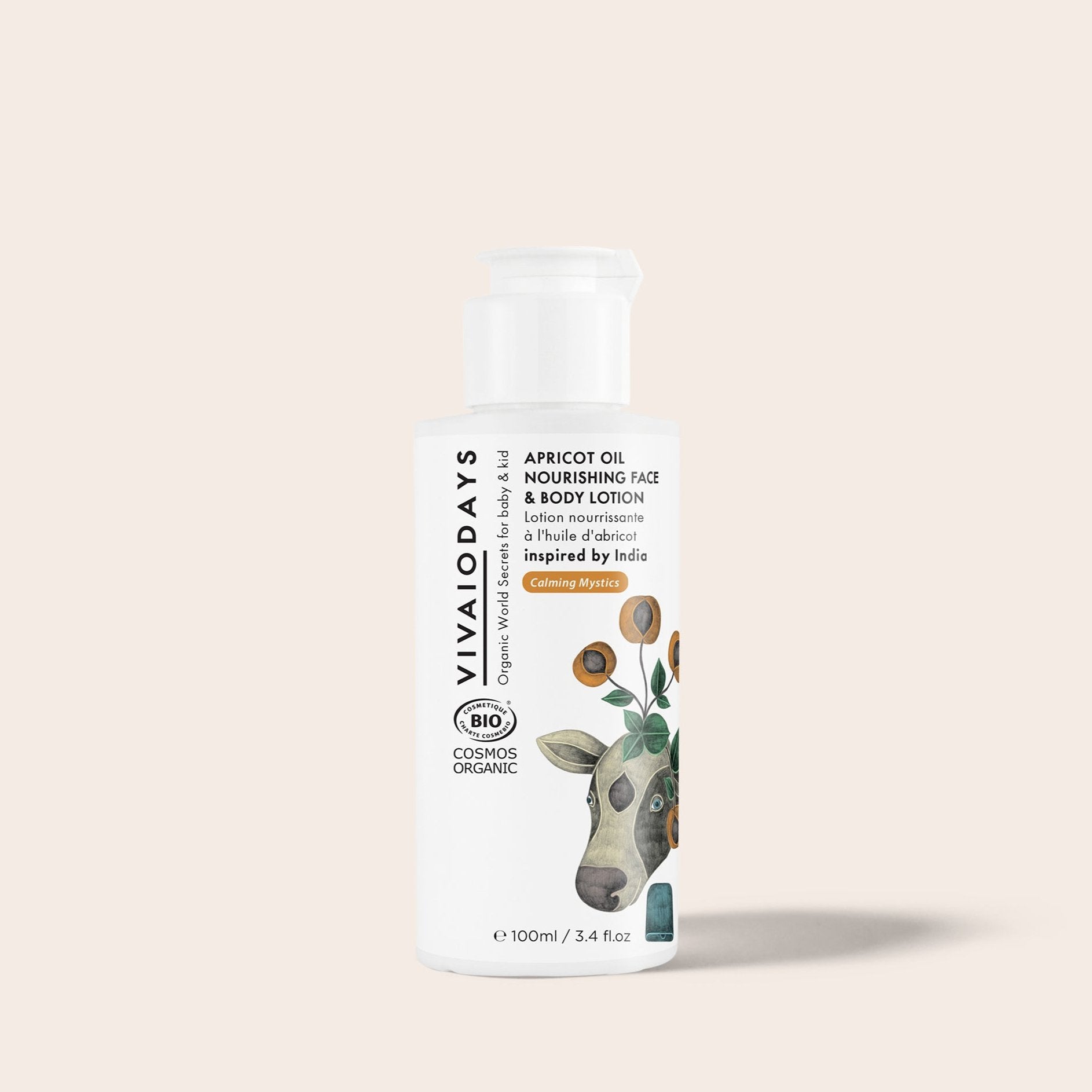 a bottle of vivaiodays apricot oil face and body lotion