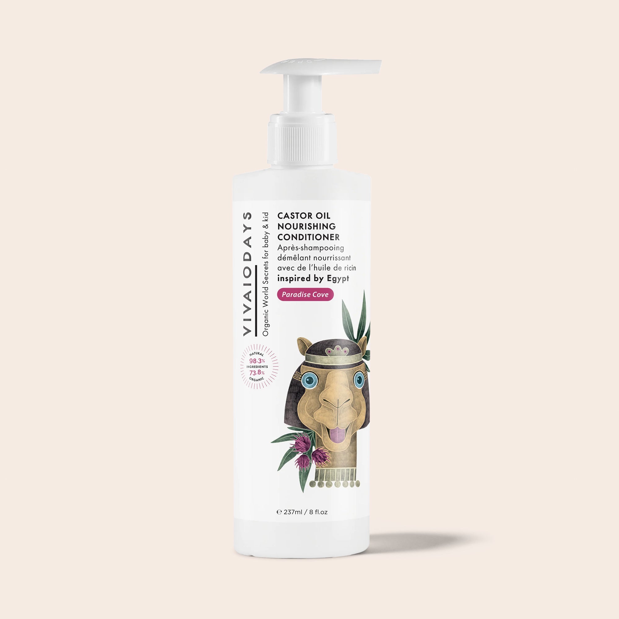 a bottle of vivaiodays castor oil conditioner in large size with pump