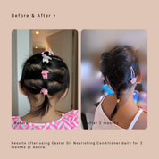 before and after photos of hair after using vivaiodays castor oil conditioner