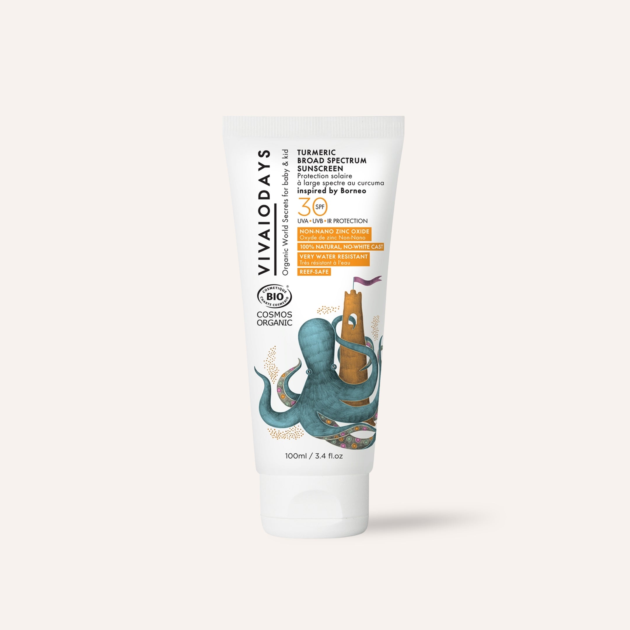 a tube of vivaiodays turmeric sunscreen