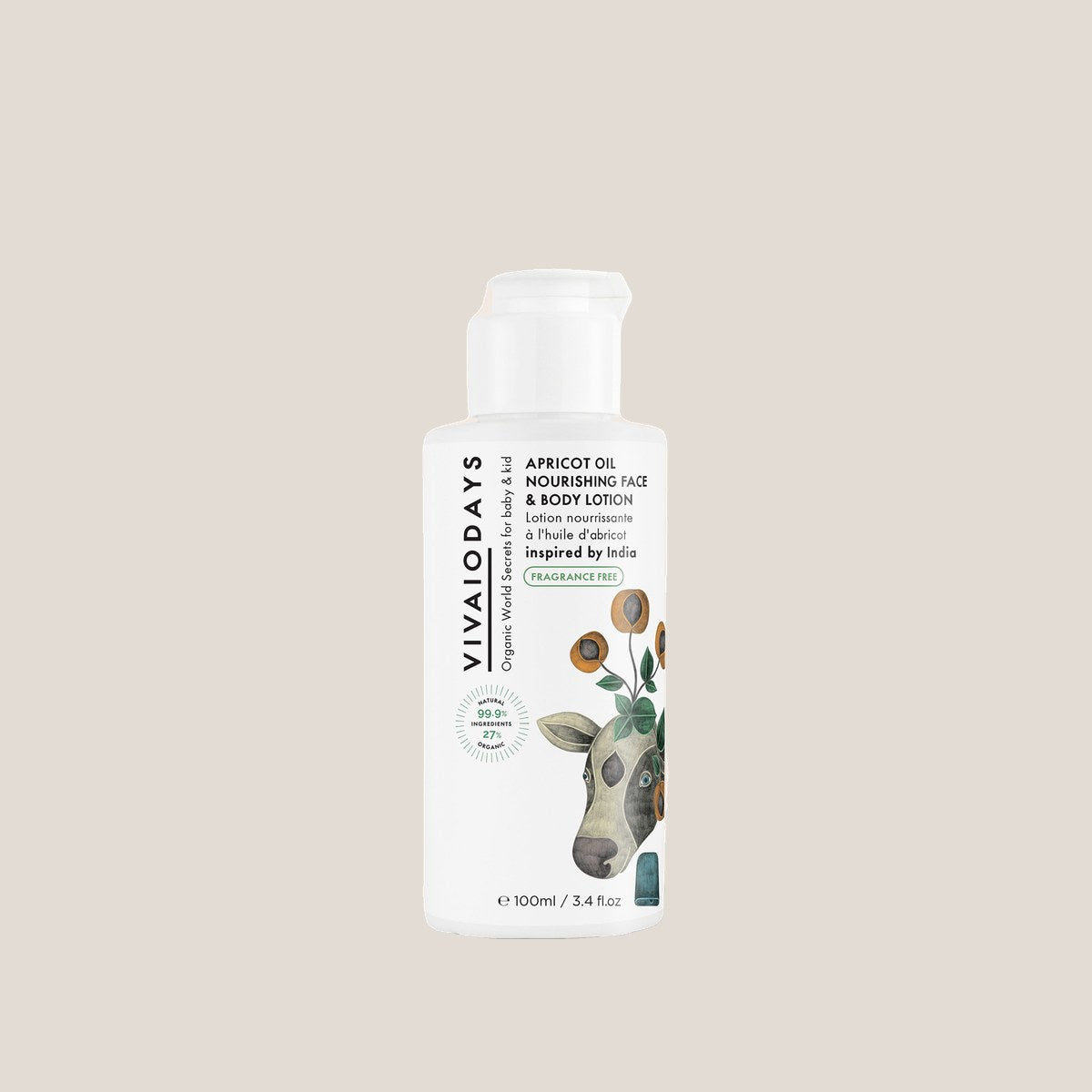 Vivaiodays Apricot Oil Face & Body Lotion (Fragrance-free)